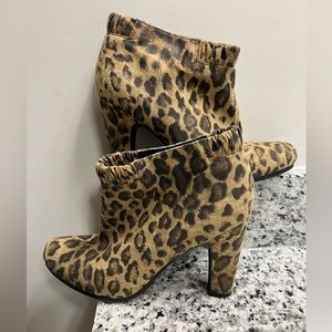 Leopard print booties